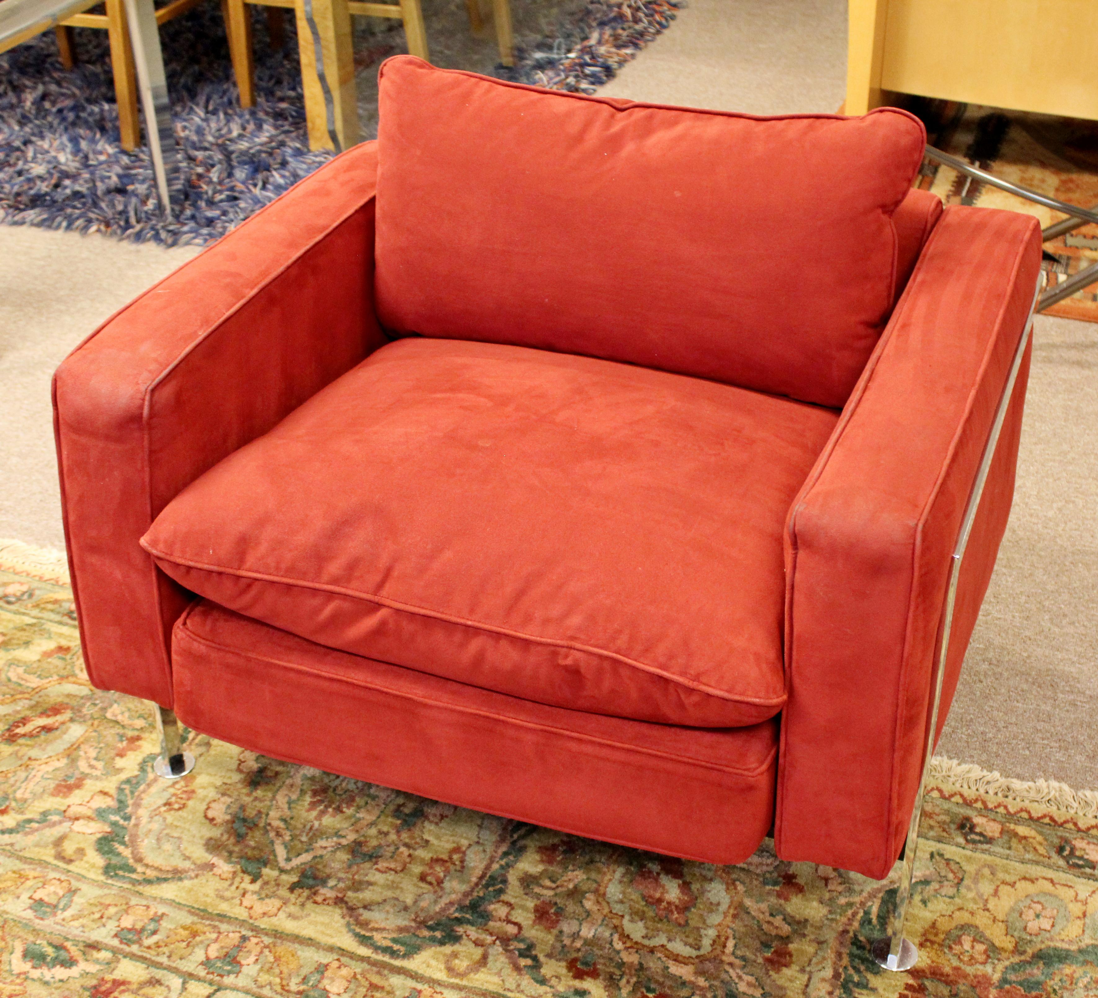 Mid-Century Modern Robert Haussmann Stendig Steel Cased Sofa & Pair Chairs 1950s 6
