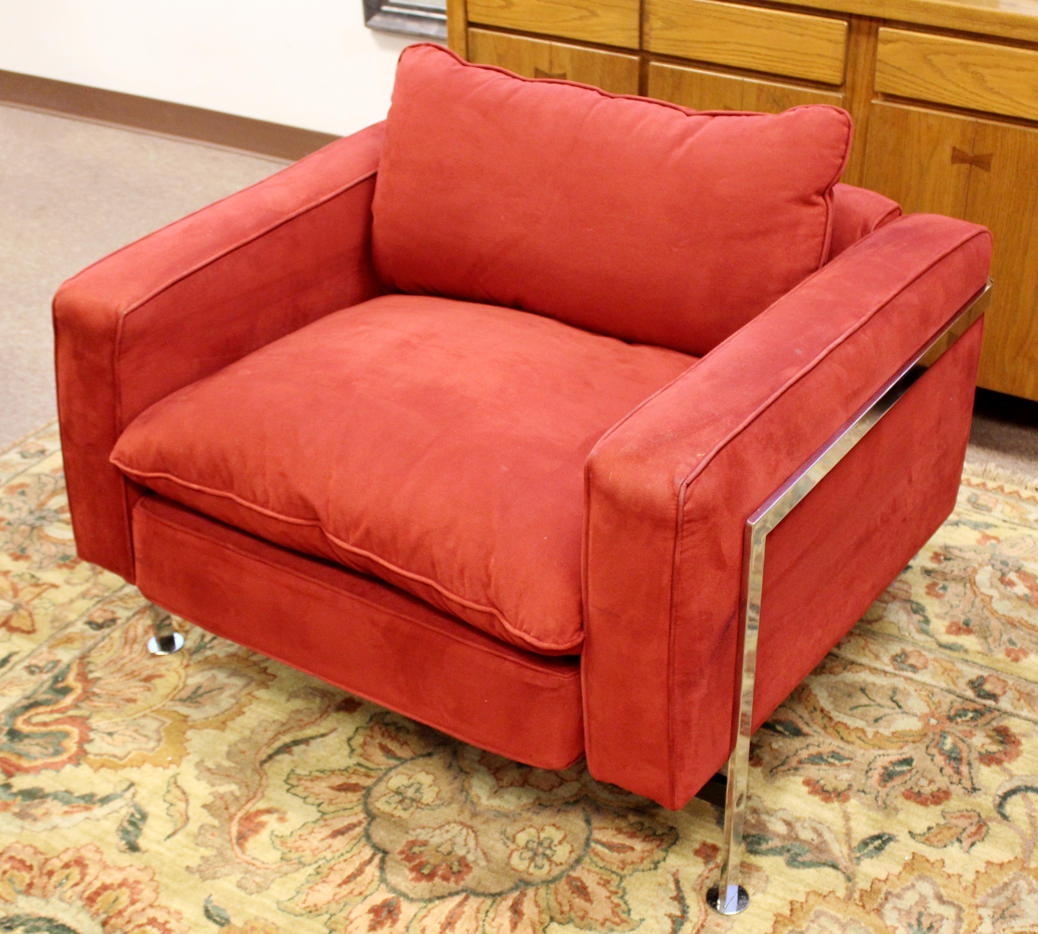 Mid-Century Modern Robert Haussmann Stendig Steel Cased Sofa & Pair Chairs 1950s 9