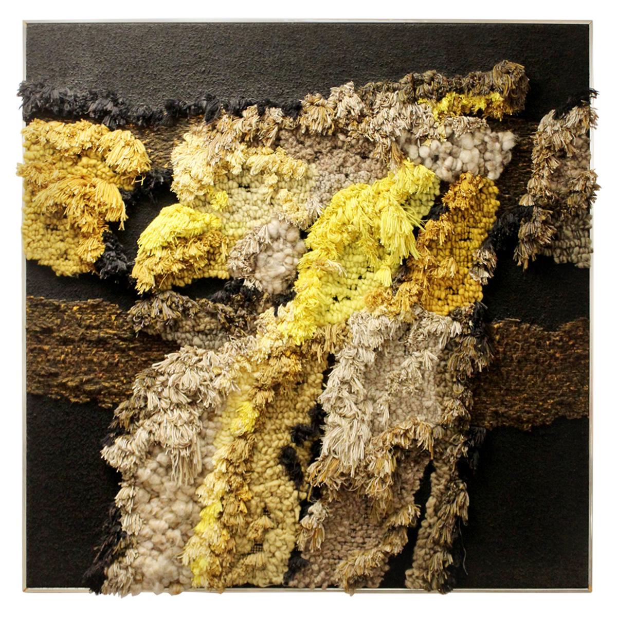 Mid-Century Modern Robert Kidd Handwoven Wool Fiber Wall Art Abstract, 1970s