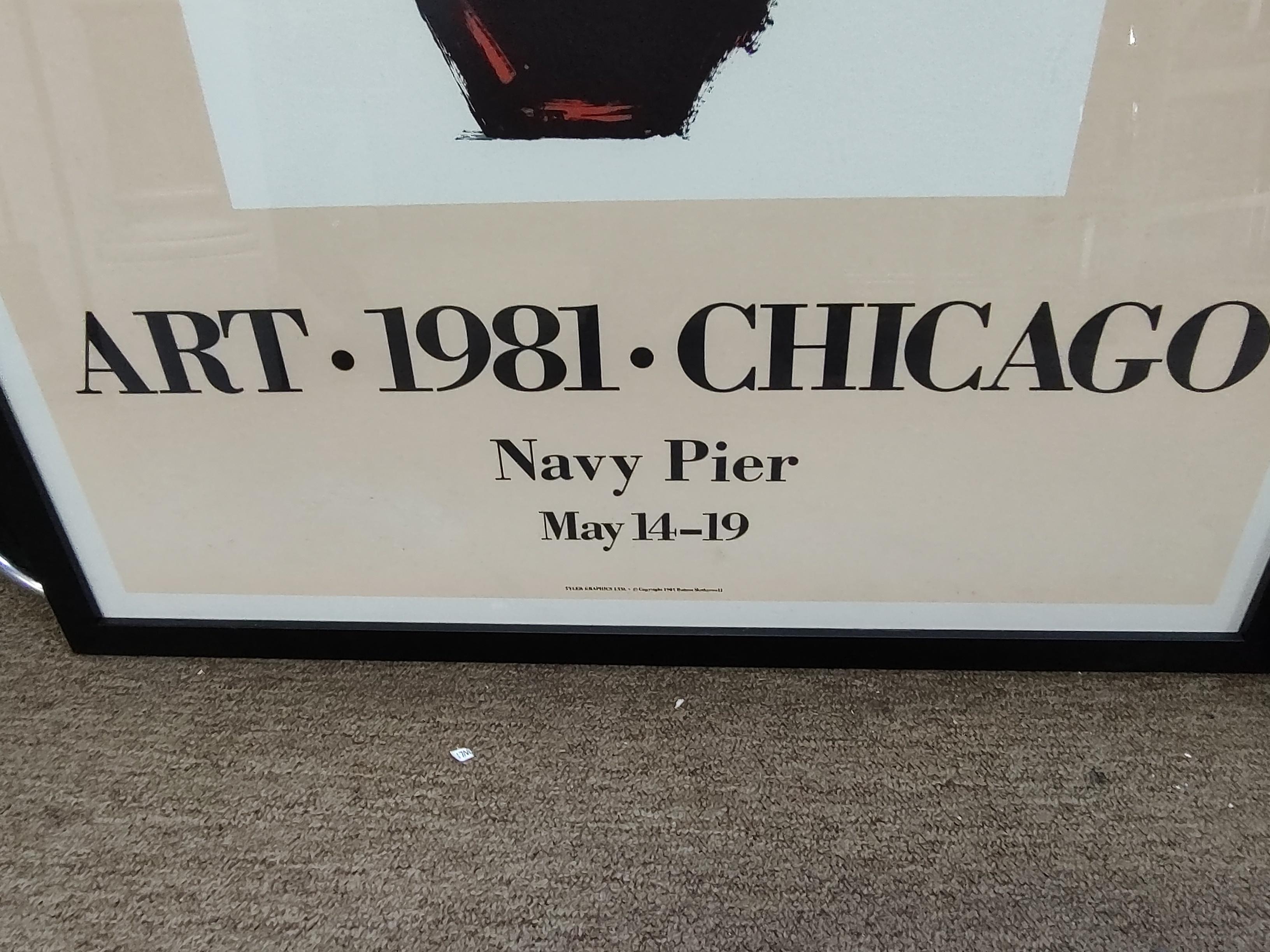 American Mid-Century Modern Robert Motherwell Poster Chicago Exhibit, 1981