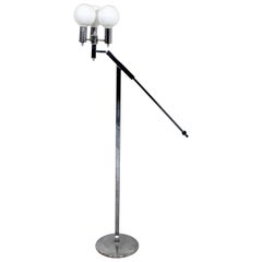 Mid-Century Modern Robert Sonneman Adjustable 3-Arm Globe Chrome Floor Lamp