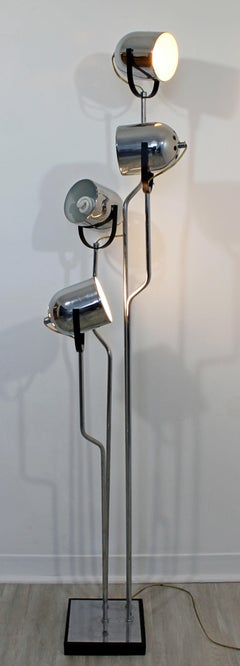 Mid-Century Modern Robert Sonneman Adjustable 4-Arm Globe Chrome Floor Lamp