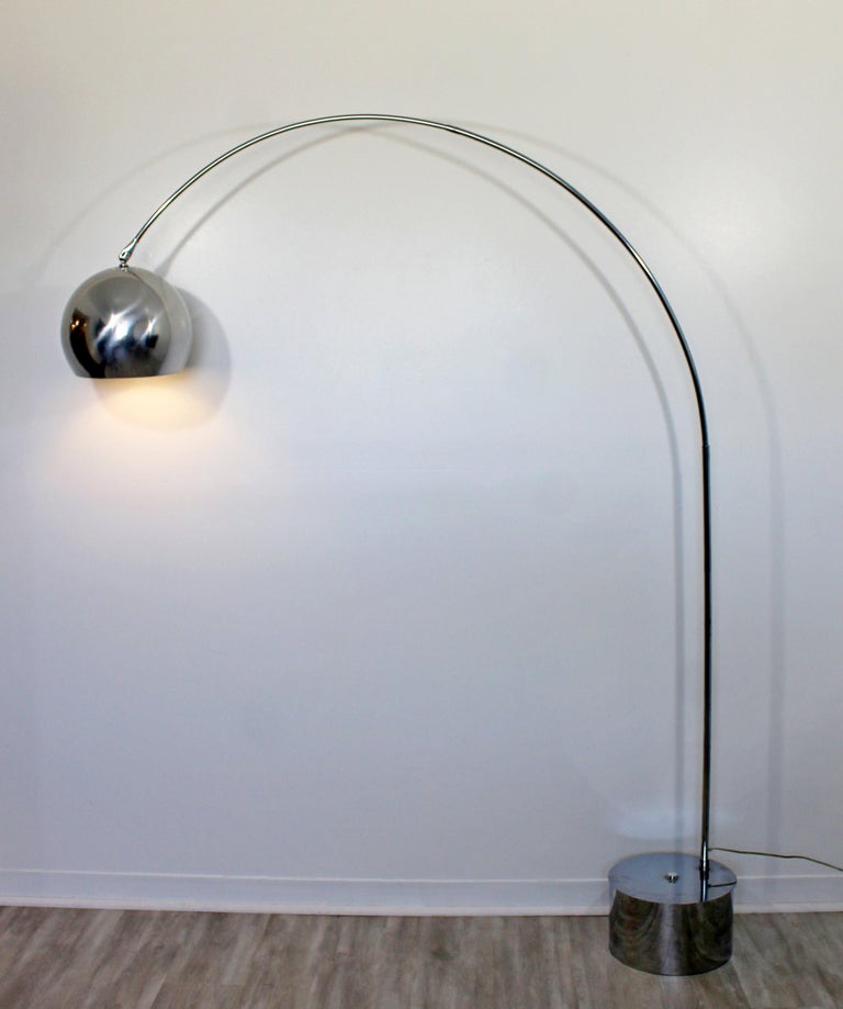 Mid-Century Modern Robert Sonneman Chrome Articulating Arc Floor Lamp ...