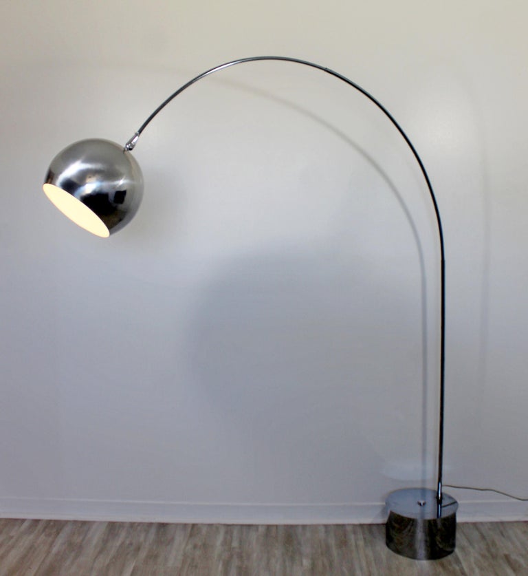 MidCentury Modern Robert Sonneman Chrome Articulating Arc Floor Lamp