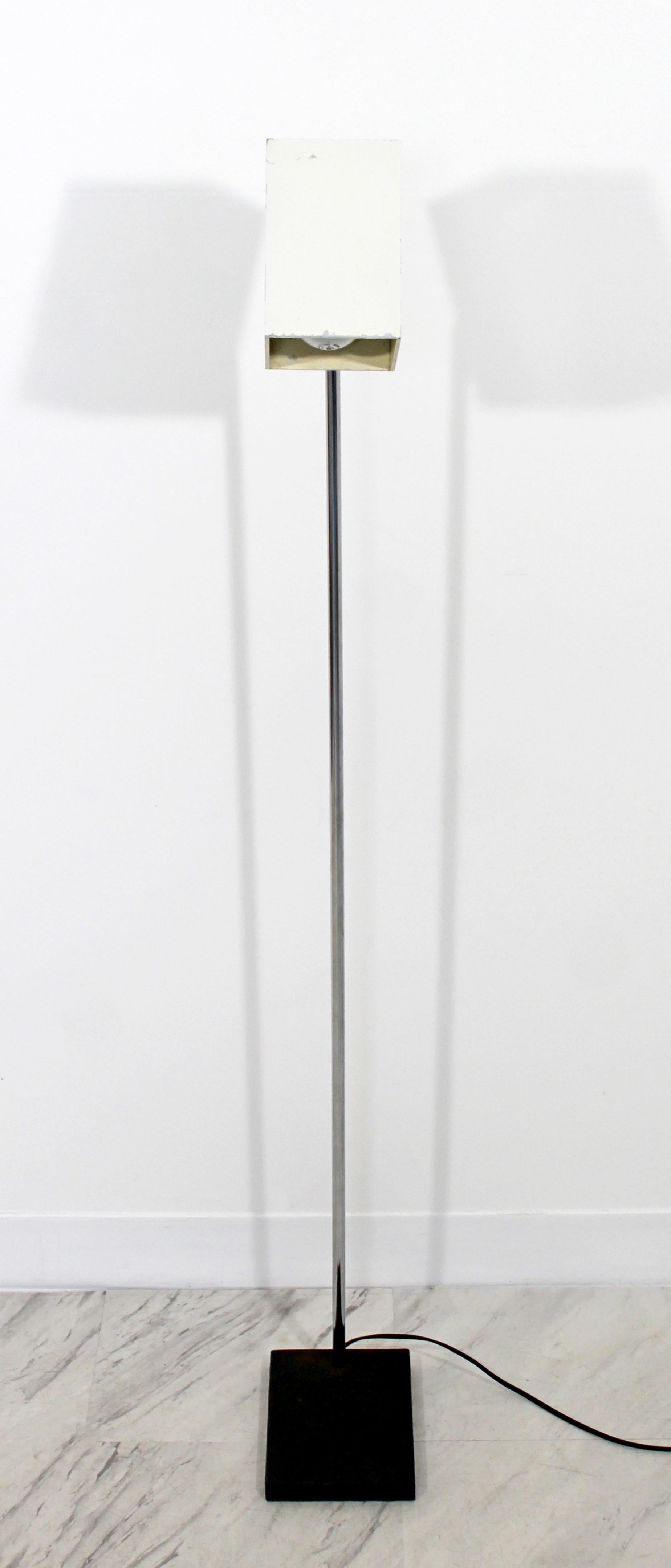 Late 20th Century Mid-Century Modern Robert Sonneman Chrome Floor Lamp Adjustable Head, 1970s