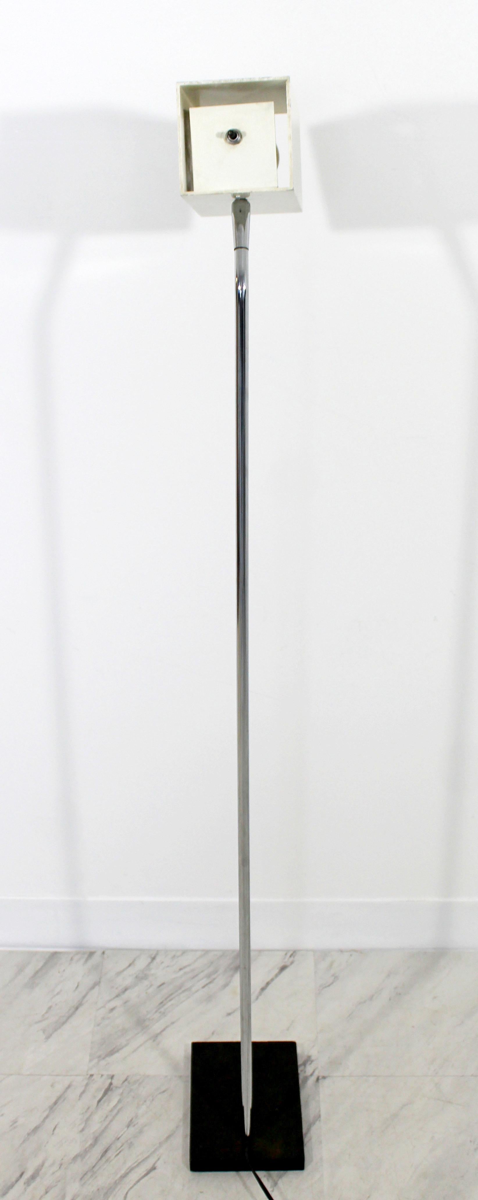 Mid-Century Modern Robert Sonneman Chrome Floor Lamp Adjustable Head, 1970s 1