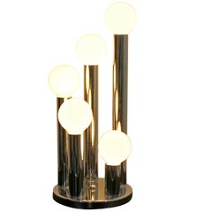 Mid-Century Modern Robert Sonneman Chrome Globe Bulb Table Lamp 1970s