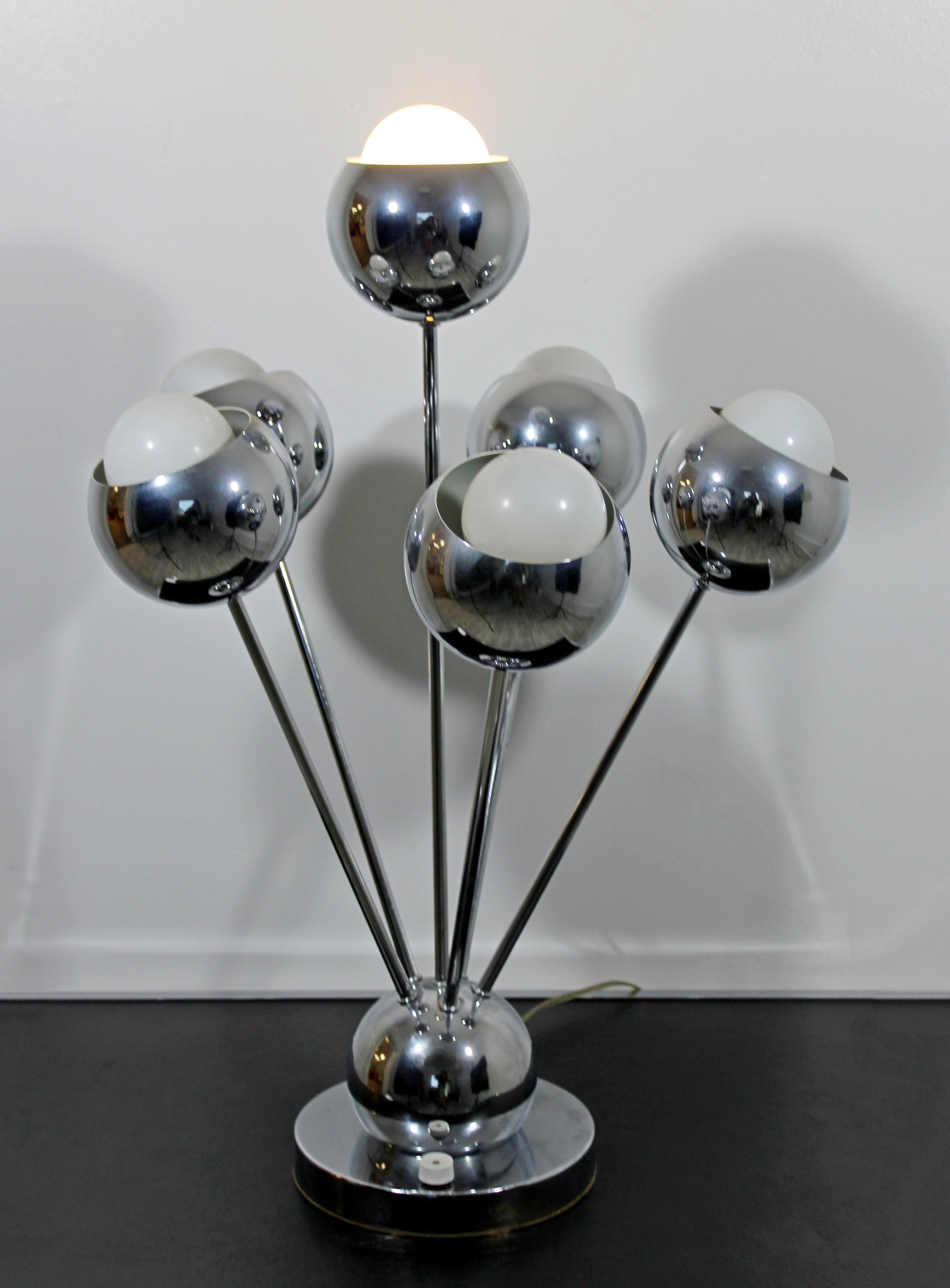 Late 20th Century Mid-Century Modern Robert Sonneman Chrome Sputnik 6-Arm Table Lamp, 1970s