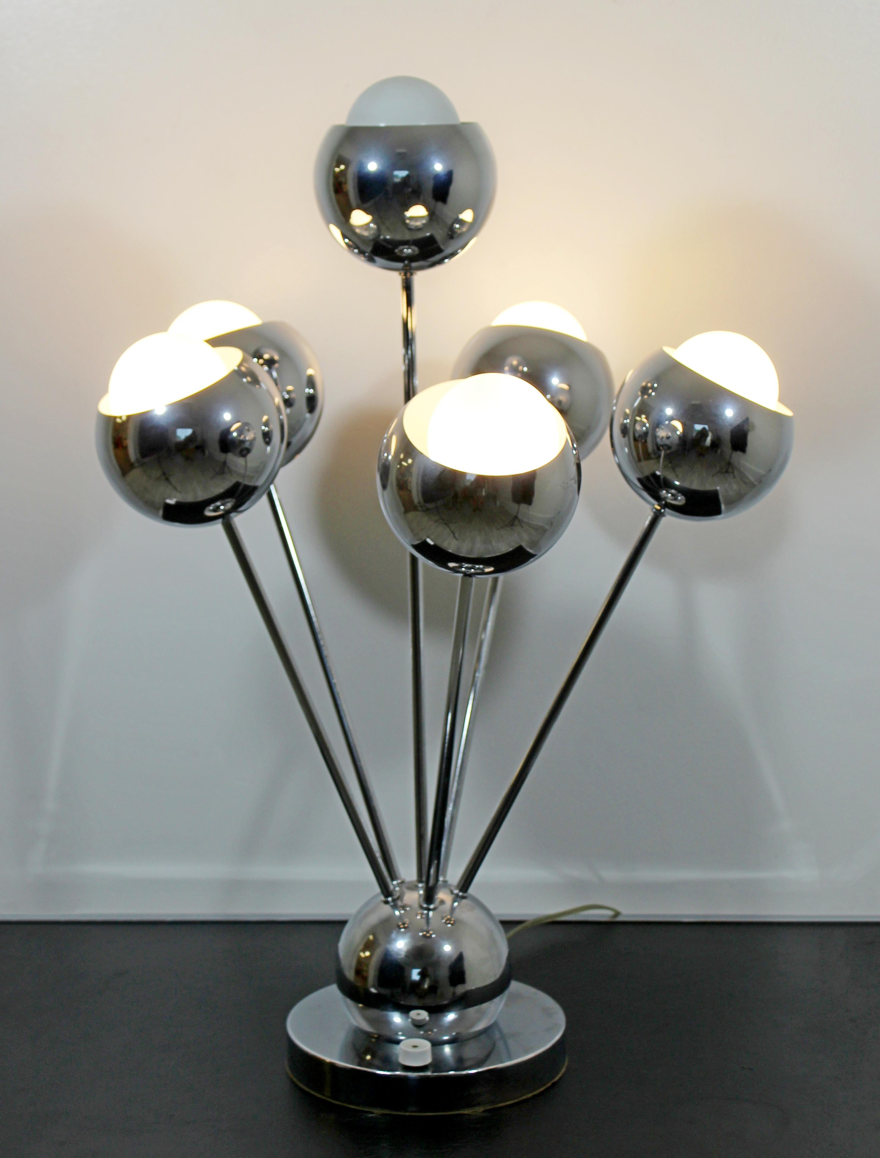 Mid-Century Modern Robert Sonneman Chrome Sputnik 6-Arm Table Lamp, 1970s 1