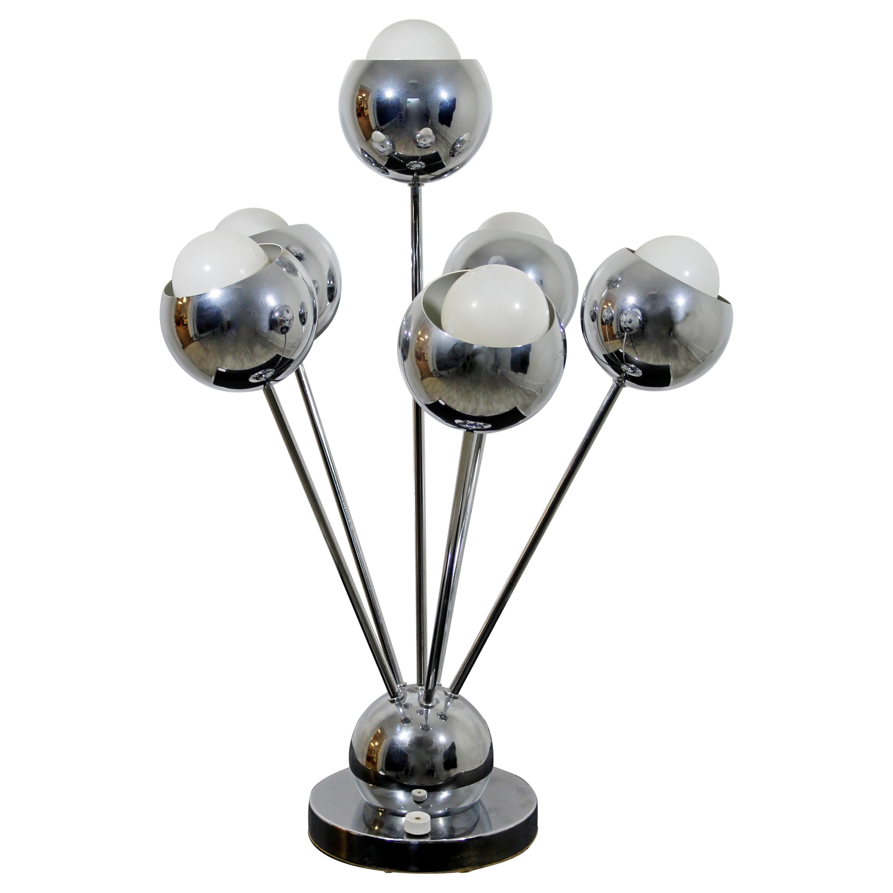Mid-Century Modern Robert Sonneman Chrome Sputnik 6-Arm Table Lamp, 1970s