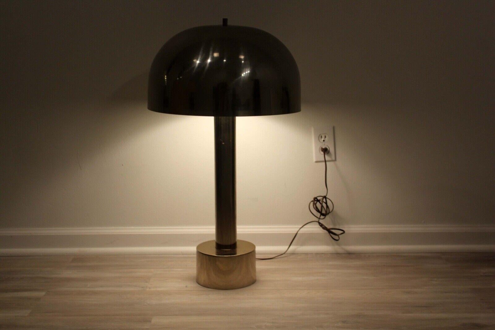 Mid-Century Modern Robert Sonneman for Laurel Chrome Mushroom Lamp 1980s 2