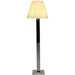 Mid-Century Modern Robert Sonneman Polished Chrome Steel Standing Floor Lamp