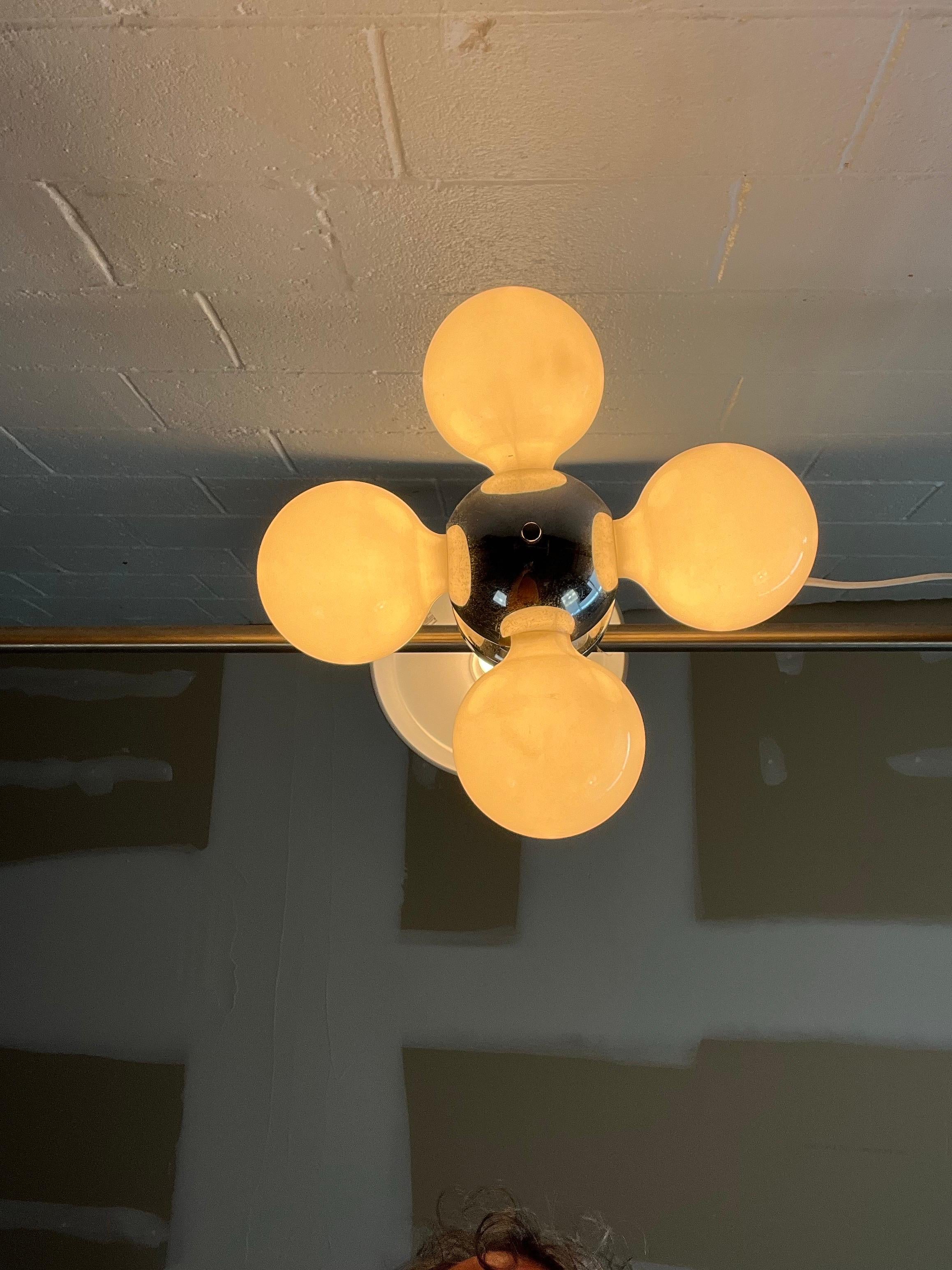 Cromo Sputnik Modern, stile Robert Sonneman, cromo, Sputnik Atomic Flush Mount in vendita