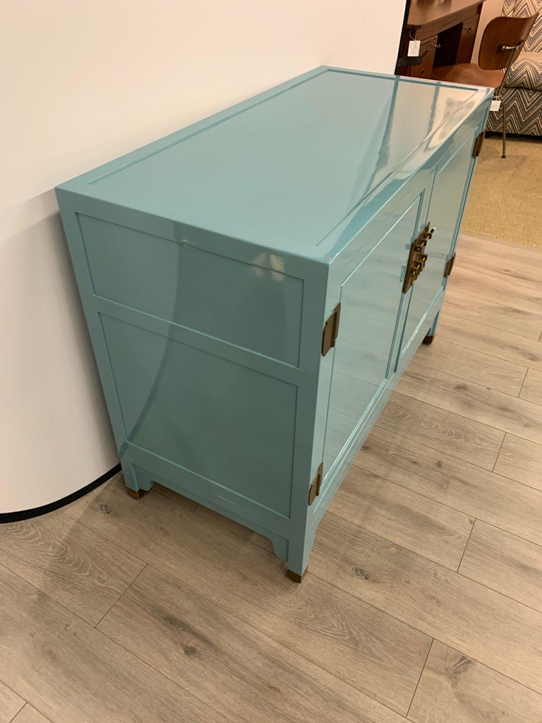 MidCentury Modern Robins Egg Blue Newly Lacquered Asian For Sale at 1stDibs robins