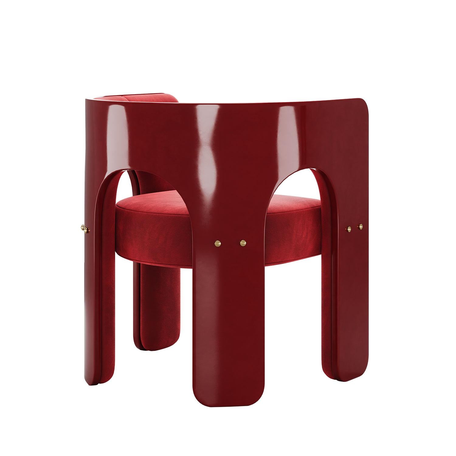 Portuguese Mid-Century Modern Robusta Chair with a Lacquered Arched Frame by Mavo Atelier For Sale