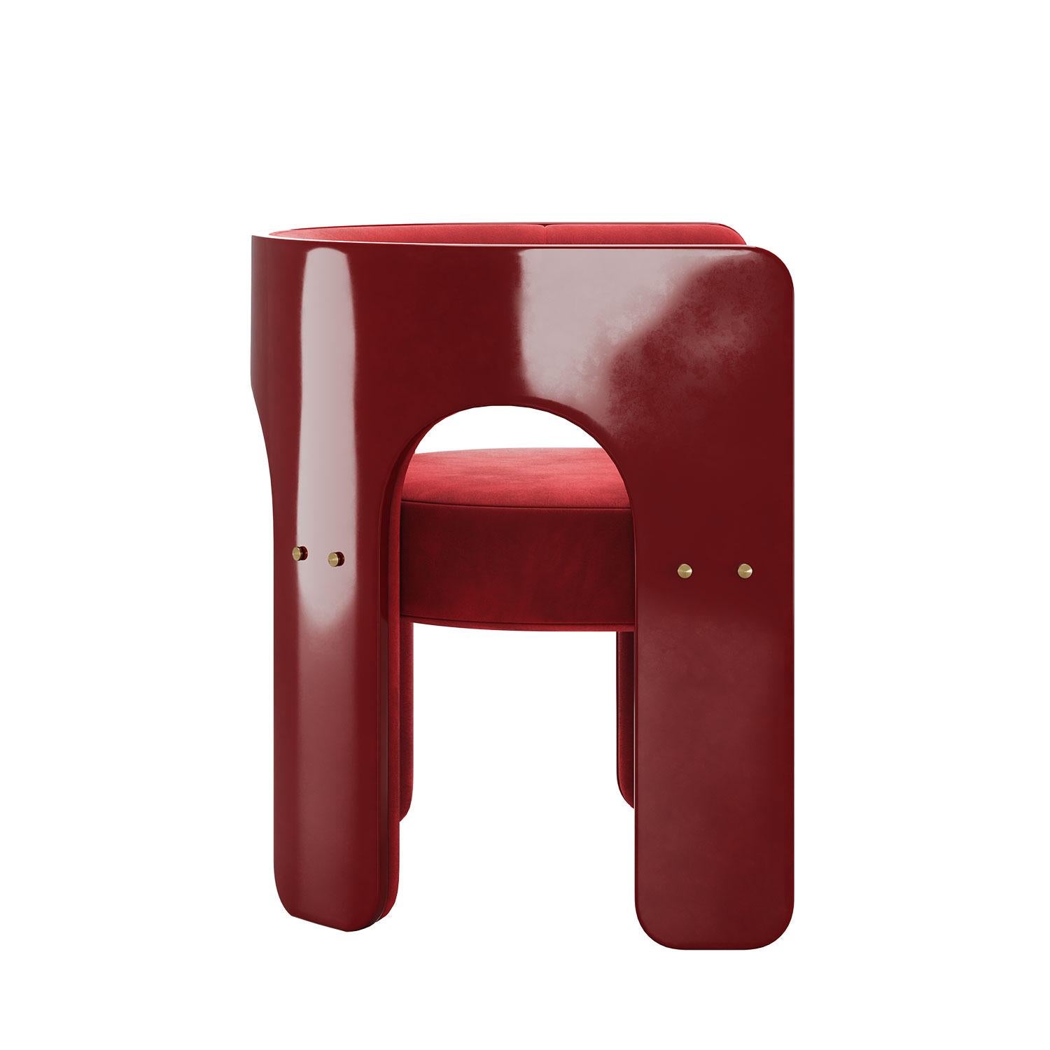 Mid-Century Modern Robusta Chair with a Lacquered Arched Frame by Mavo Atelier In New Condition For Sale In Trofa, PT