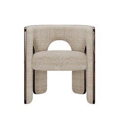 Mid-Century Modern Robusta Chair with a Lacquered Arched Frame in Ebony Wood