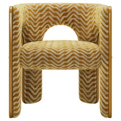 Mid-Century Modern Robusta Chair with a Lacquered Arched Frame in Yellow