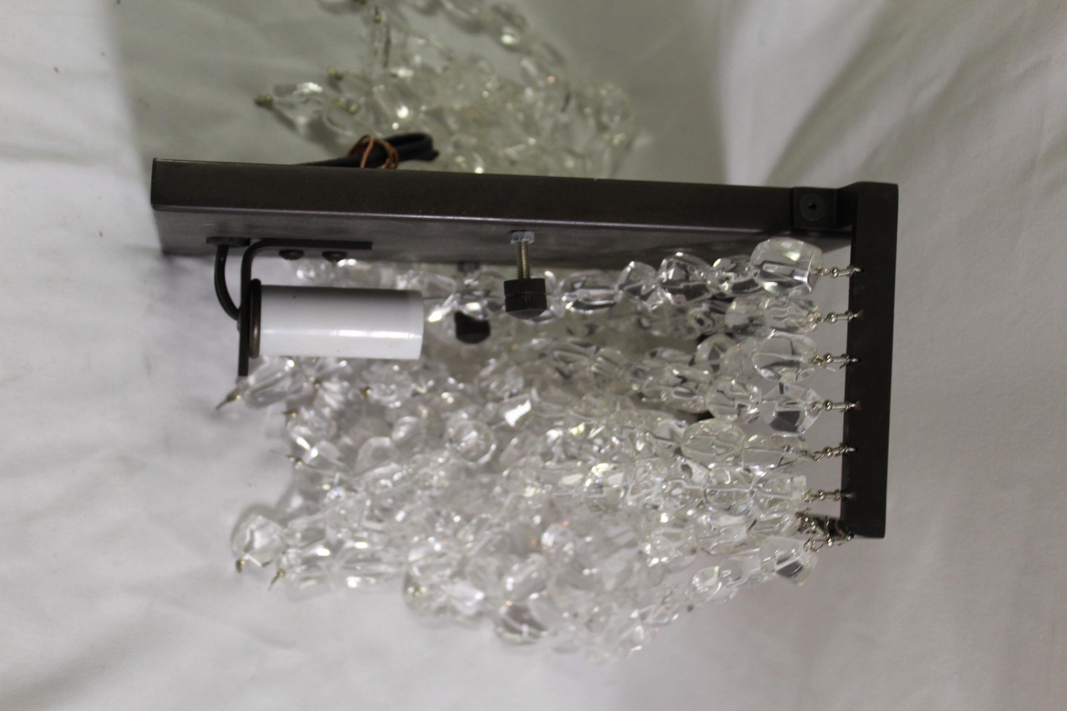 North American Mid Century /Modern Rock Crystal bead Sconces  For Sale