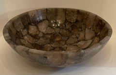 Centrotavola in cristallo di rocca moderno di metà secolo, naturale, grigio fumo e quarzo di Tea