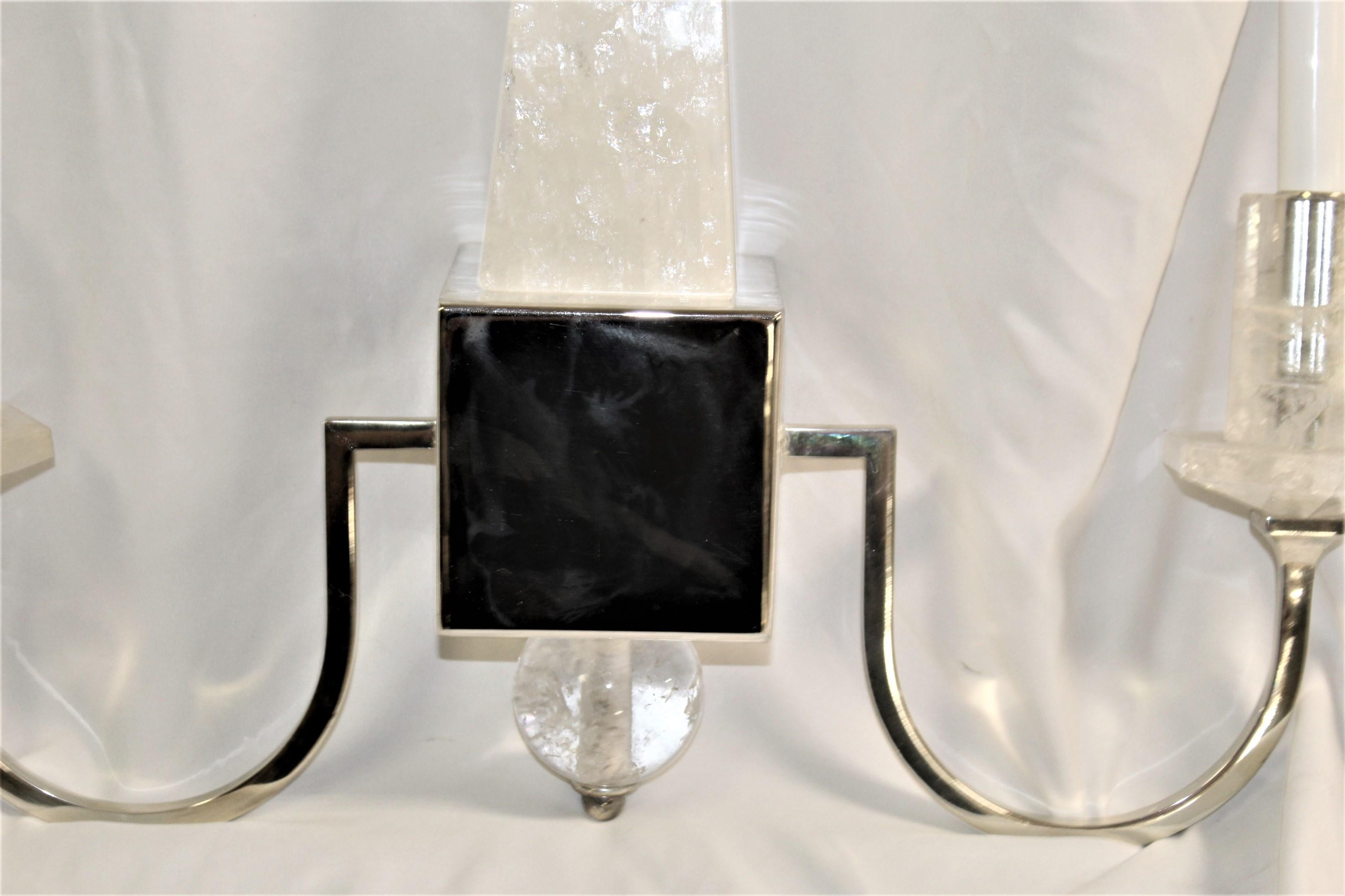 North American Mid Century/Modern Rock Crystal Sconce For Sale