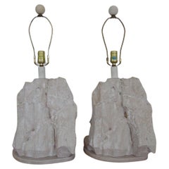 Vintage  Sirmos Style Faux Stone Lamps
