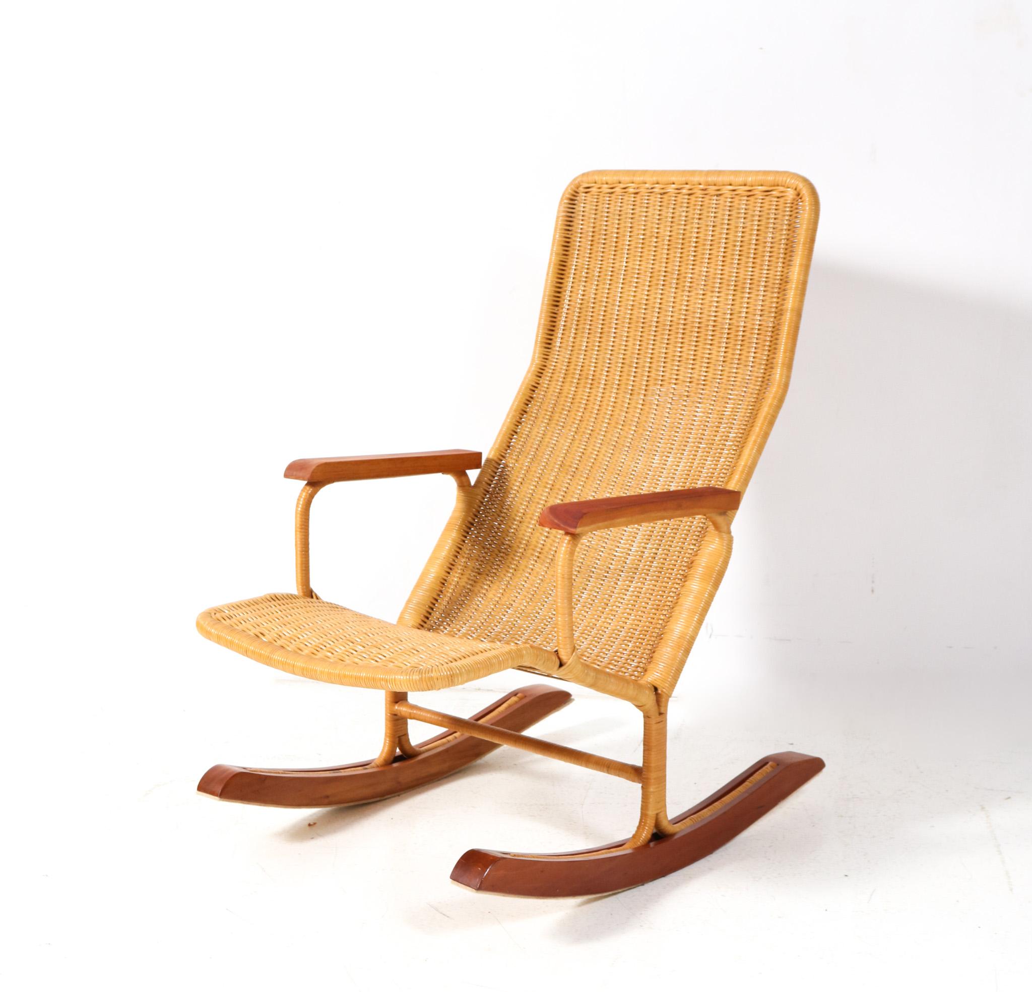 Dutch Mid-Century Modern Rocking Chair by Dirk van Sliedregt for Gebroeders Jonkers For Sale