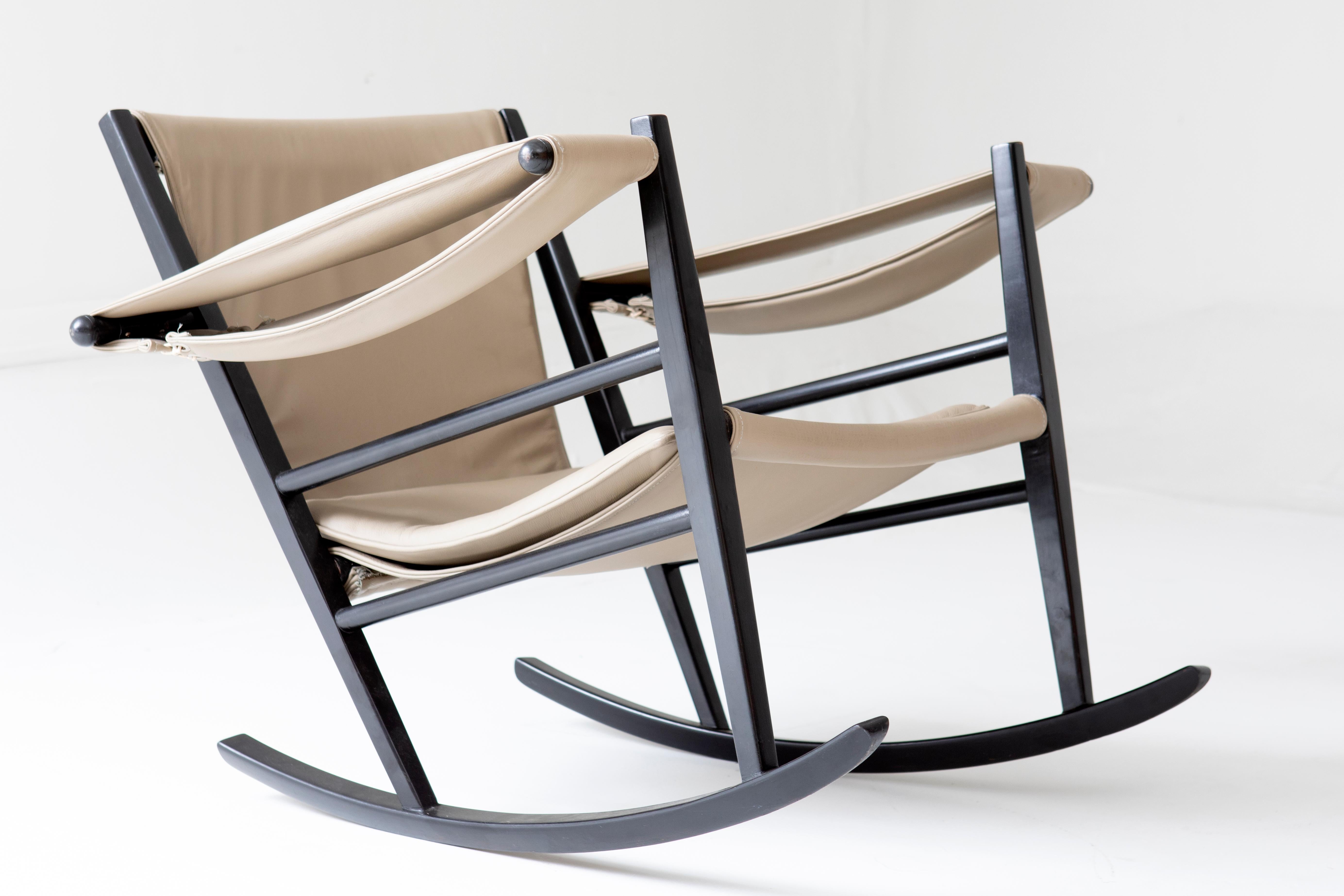 Mid-20th Century Mid-Century Modern Rocking Chair by Joaquim Tenreiro, 1950s For Sale