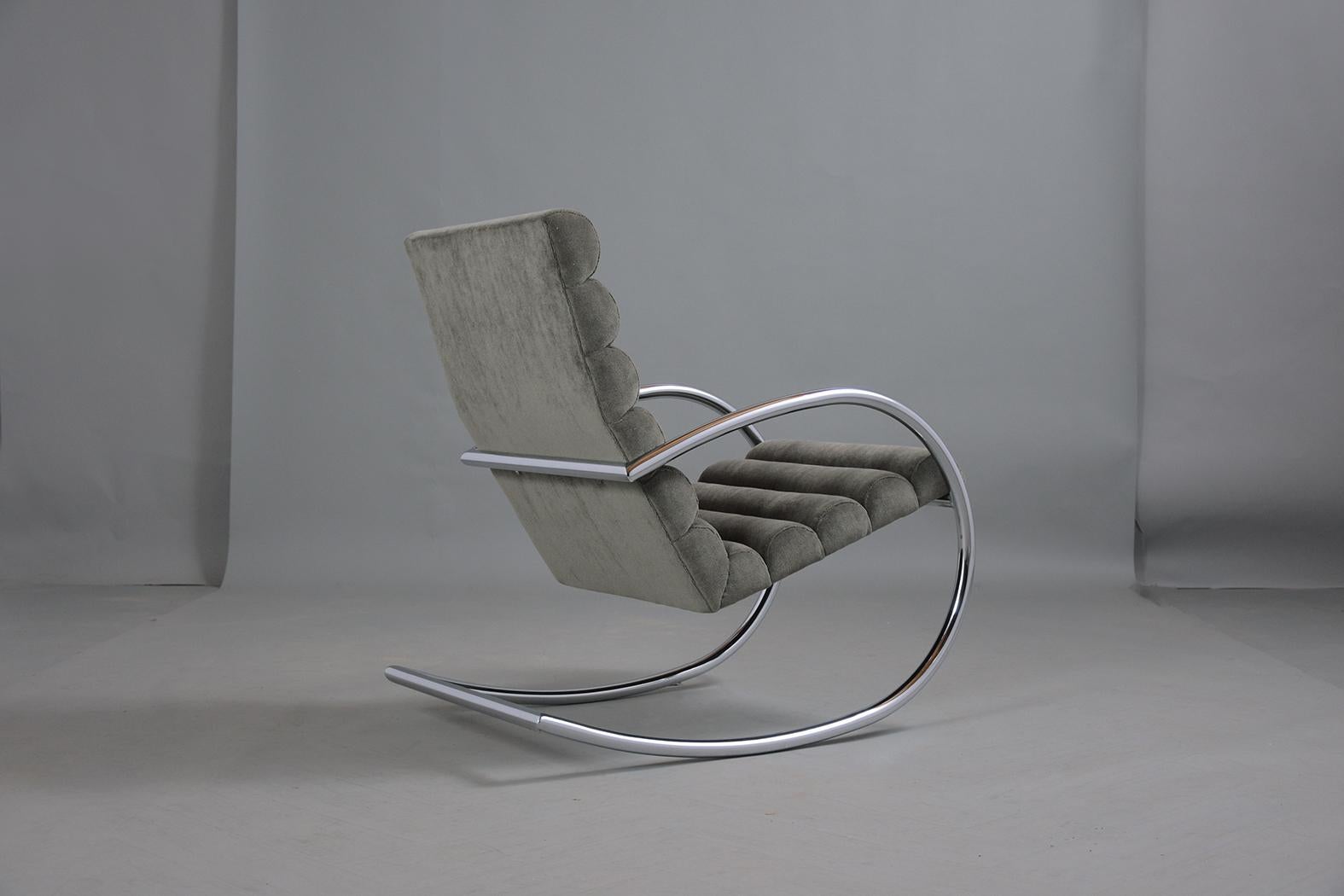 Mid-Century Modern Chrome Rocking Chair 1