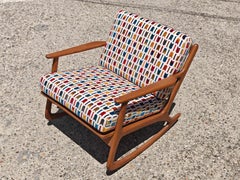Mid Century Modern Rocking Chair, fully refurbished, Denmark 1960s