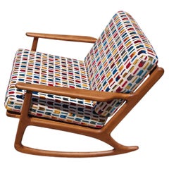 Mid Century Modern Rocking Chair, fully refurbished, Denmark 1960s