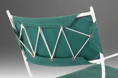 MCM Rocking Chair in Canvas on Wrought Iron Base After Tony Paul, c. 1960's