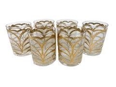 Mid-Century Modern Rocks Glasses by Georges Briard in the "Lotus" Pattern