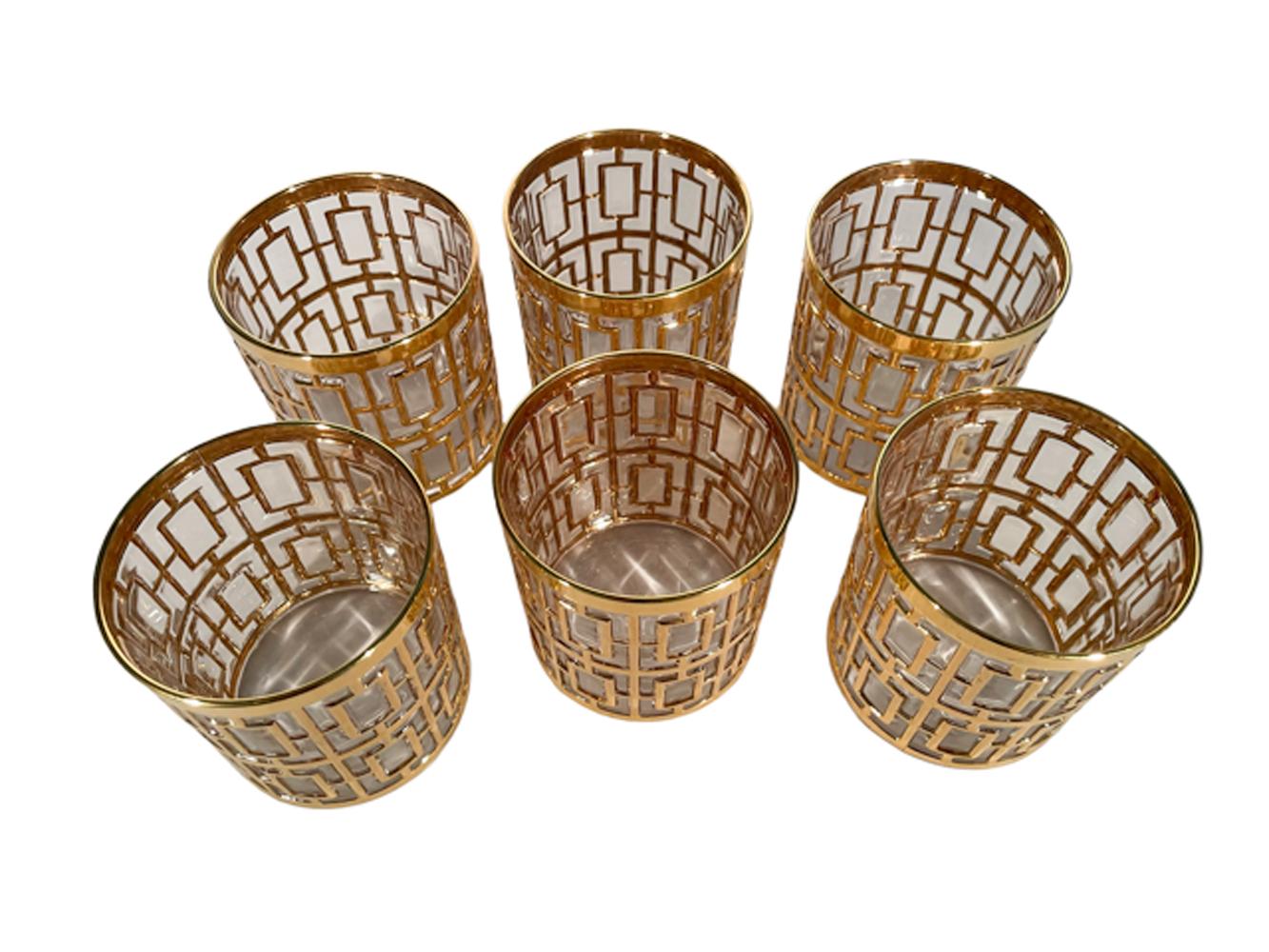 Set of six rocks glasses in the 
