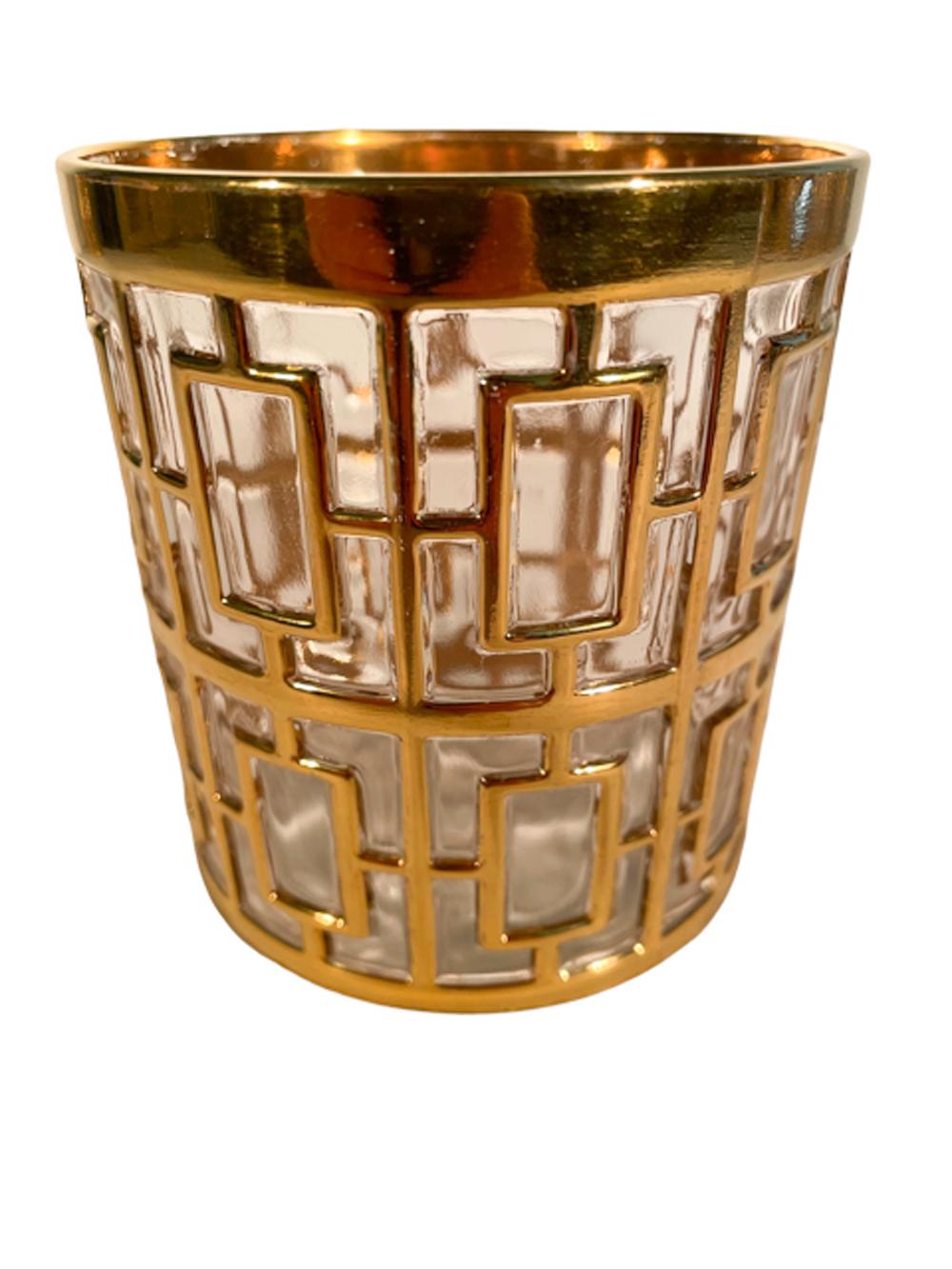 American Mid-Century Modern Rocks Glasses by Imperial Glass in the Shoji Pattern For Sale