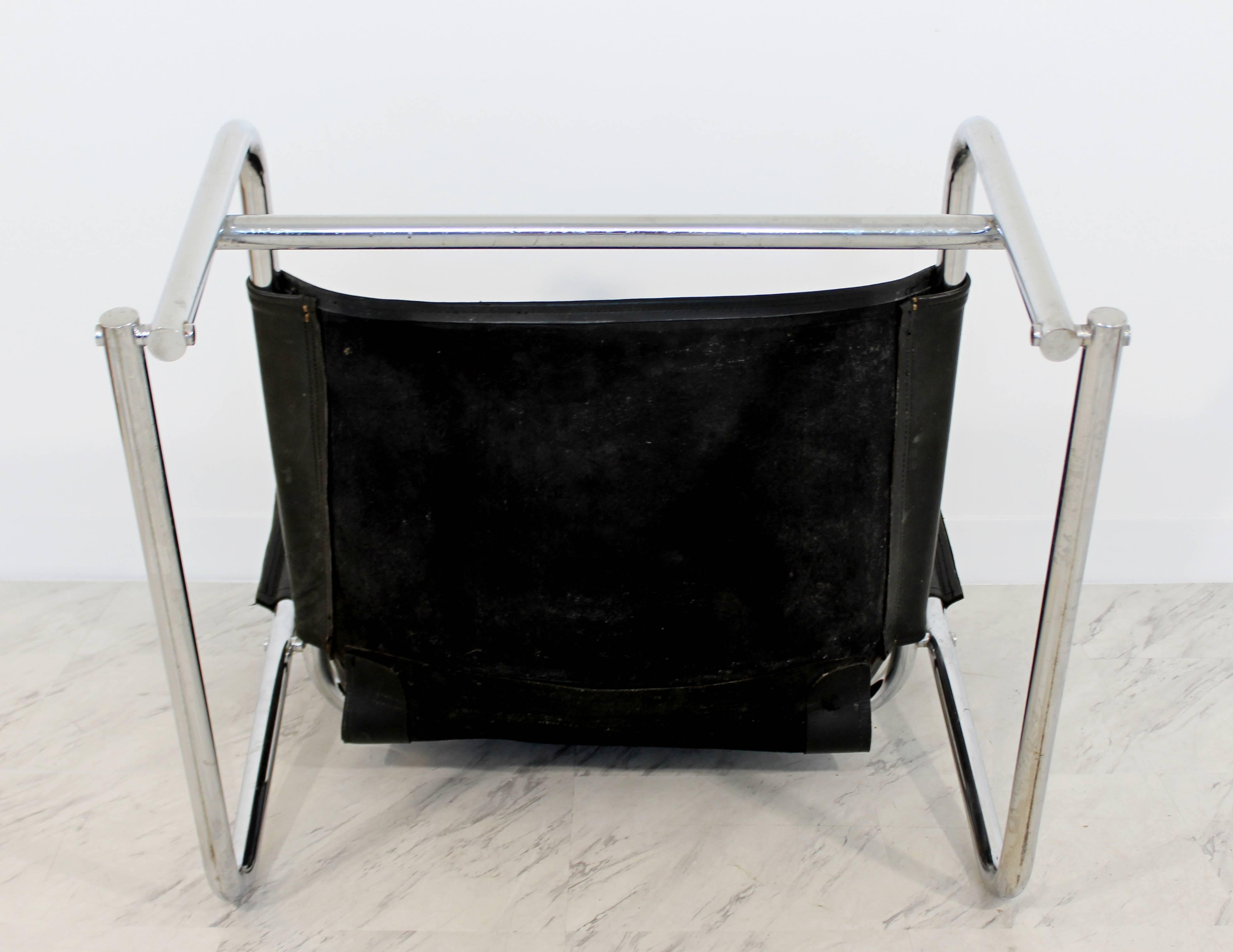 Mid-Century Modern Rodney Kinsman Chrome & Black Leather Sling Armchair, 1960s 4