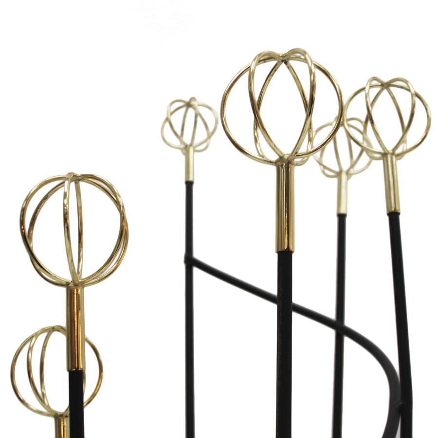 Mid-Century Modern Roger Feraud Metal and Brass French Coat Rack 1