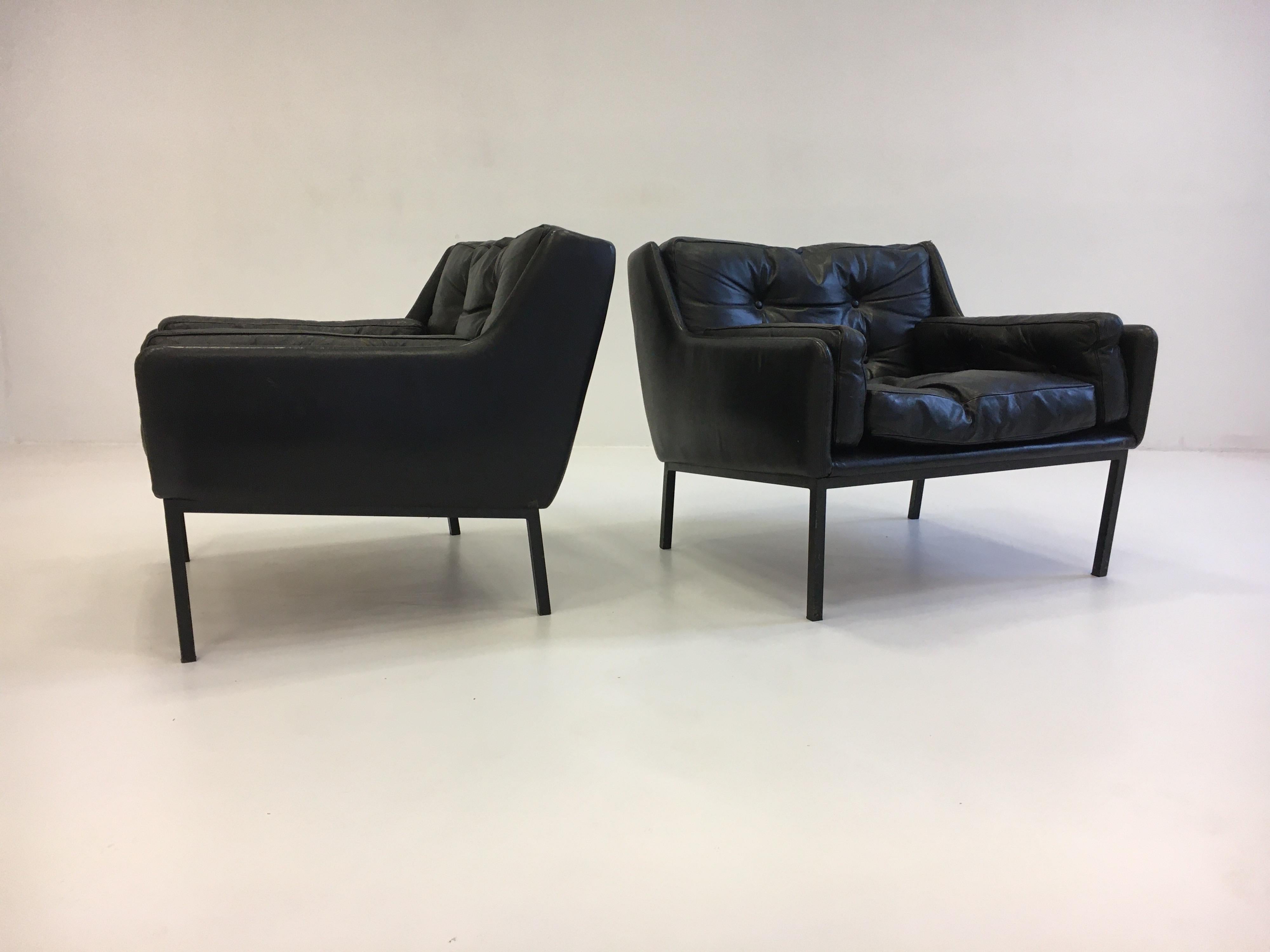 Metal Mid-Century Modern Roland Rainer Lounge Chairs, Austria, 1960s