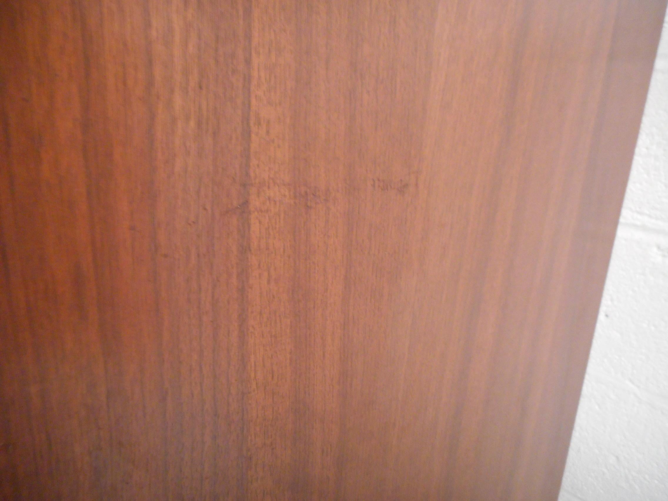 Leather Mid-Century Modern Roll Top Secretary Desk by Hooker