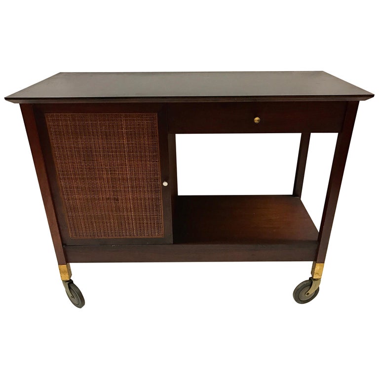 MidCentury Modern Rolling Bar Cart Barcart Rolling Service For