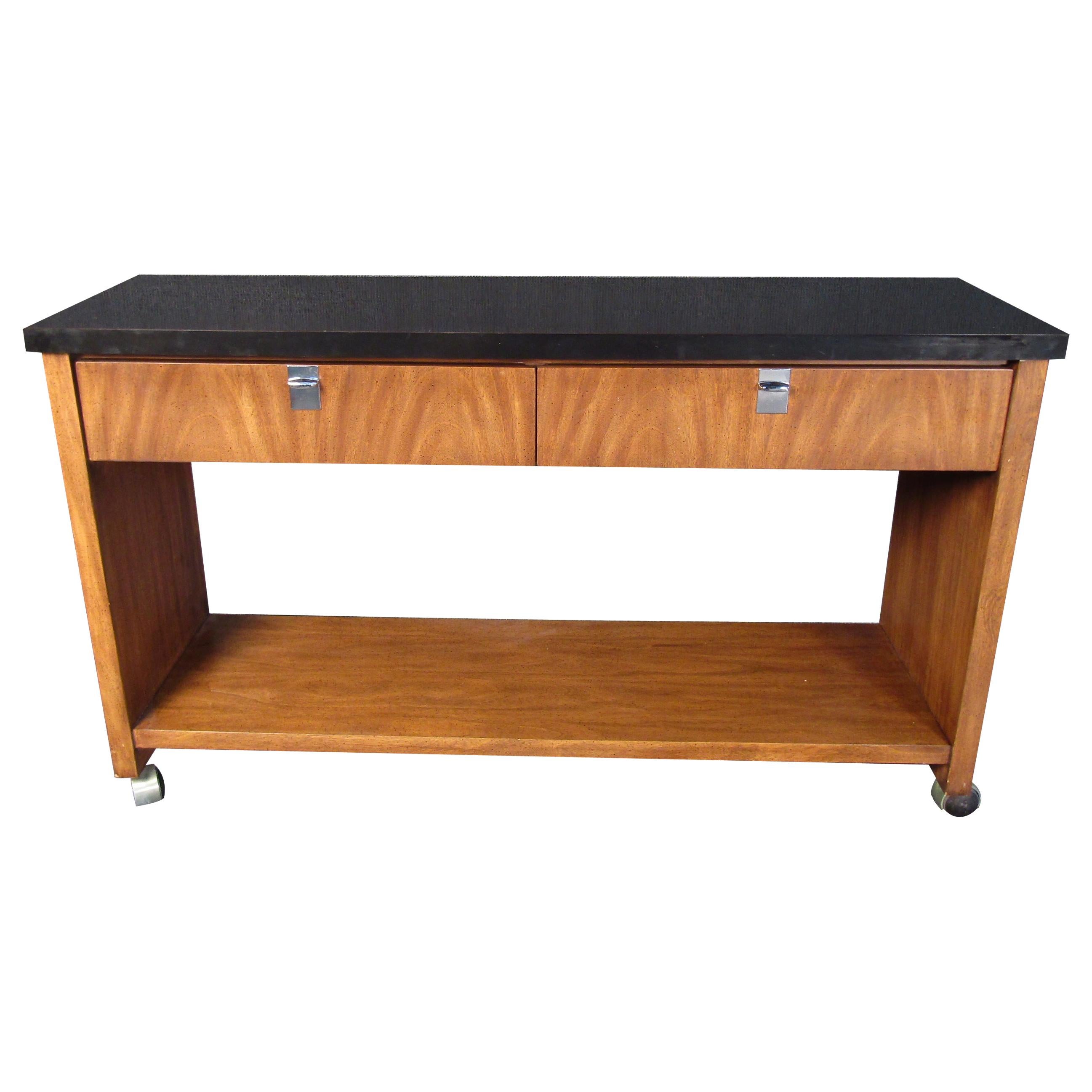 Mid-Century Modern Rolling Console Table by J.B. Van Sciver For Sale