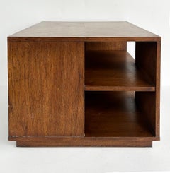 Mid-Century Modern Rolling Cube Side Table with Storage