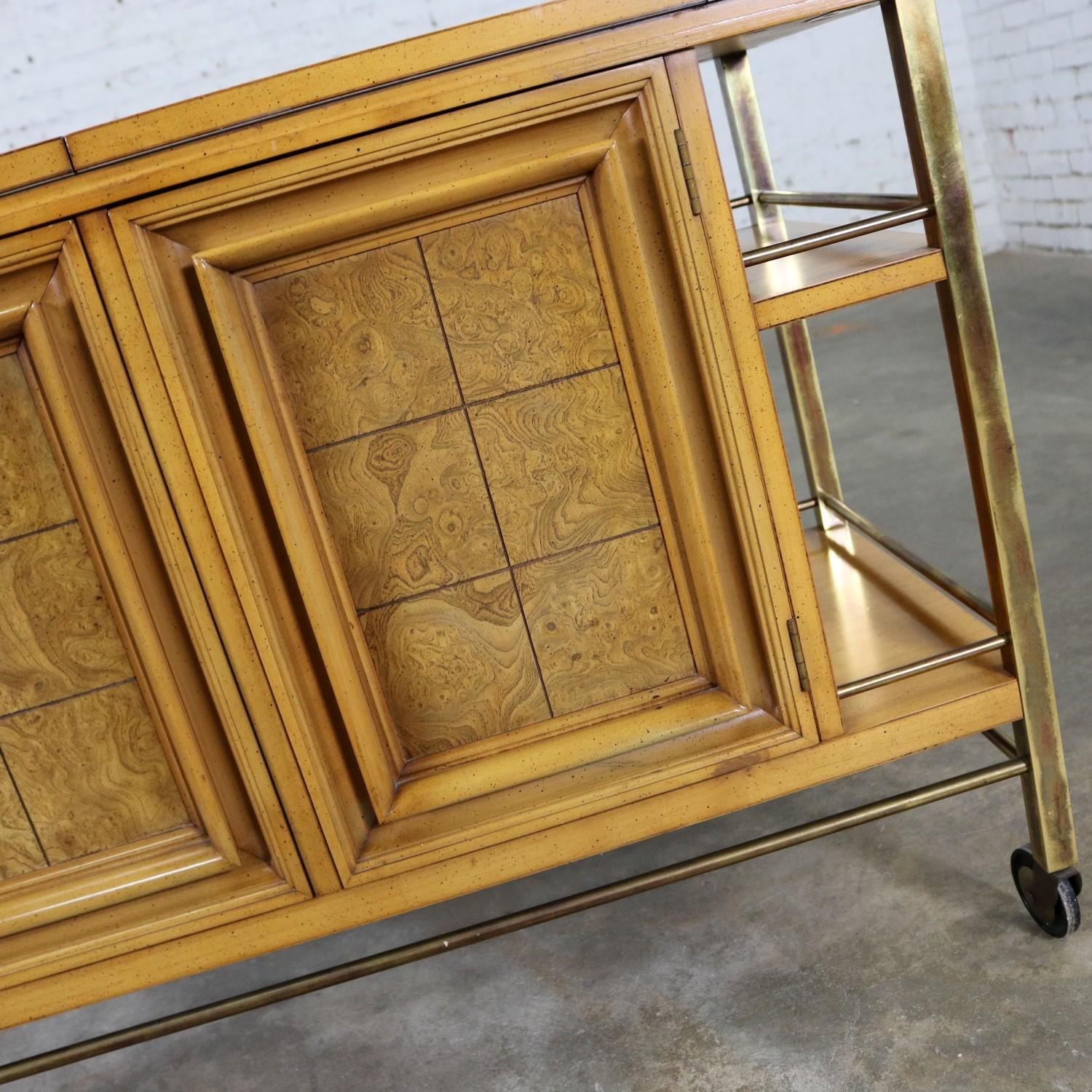 Mid-Century Modern Rolling Flip Top Bar Cart Attributed to J. L. Metz Contempora 4