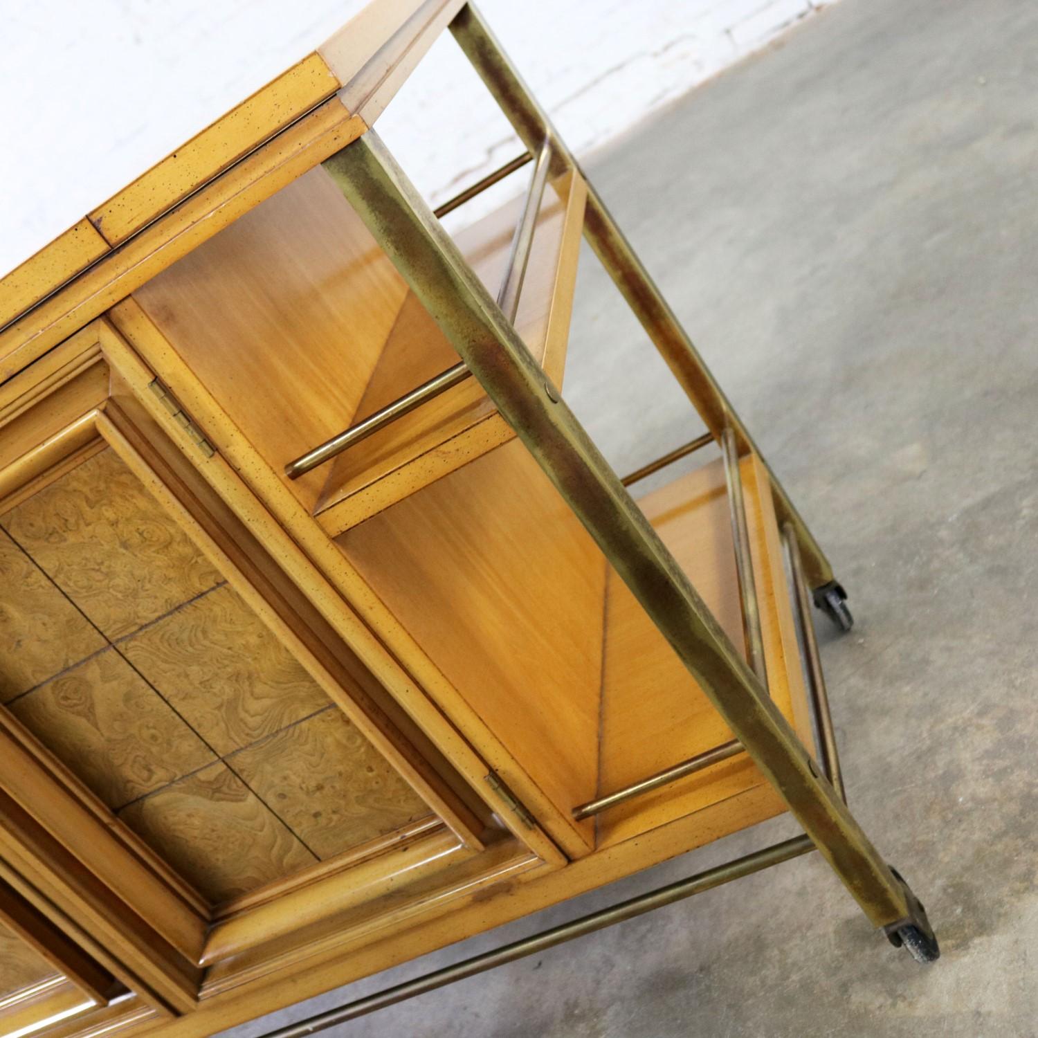 Mid-Century Modern Rolling Flip Top Bar Cart Attributed to J. L. Metz Contempora 5