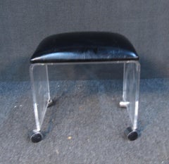 Taburete-otomana rodante moderno de mediados de siglo