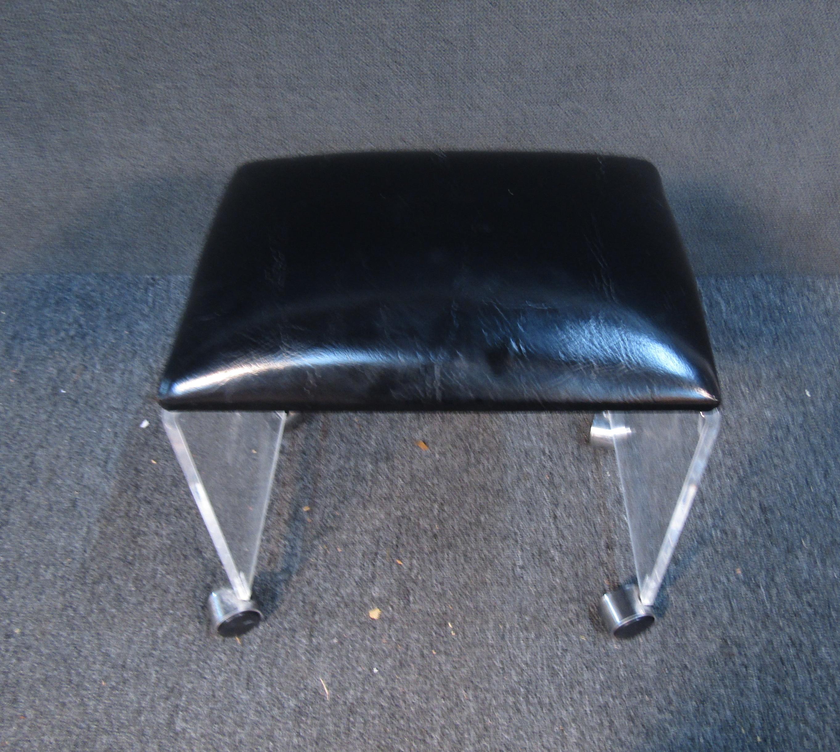 Mid-20th Century Mid-Century Modern Rolling Ottoman-Stool For Sale