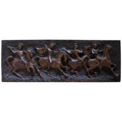 Mid-Century Modern Roman Soldiers on Horses Relief Wall Art by Finesse Originals