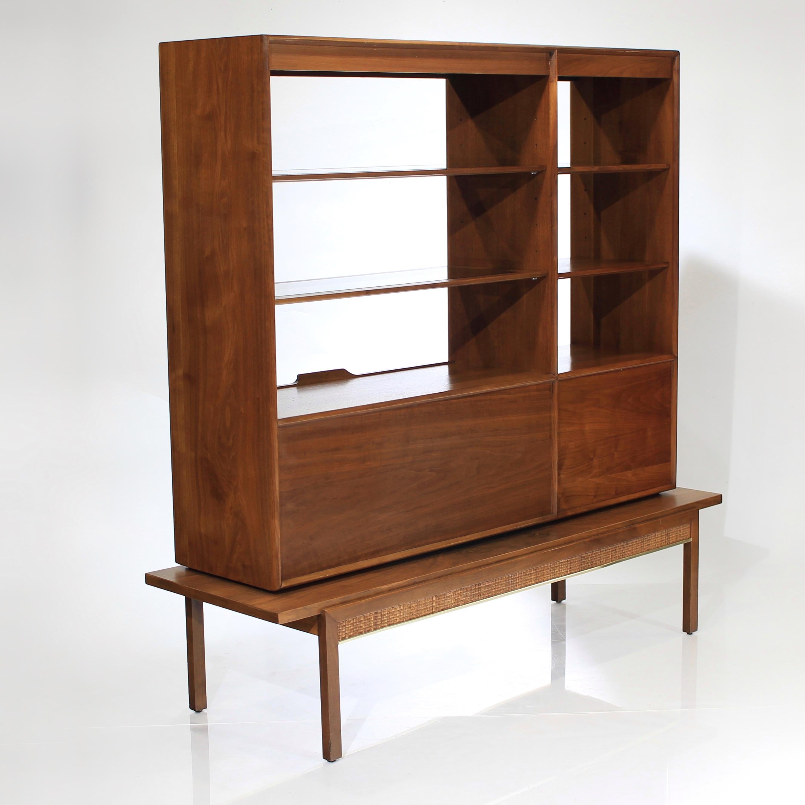 Mid-Century Modern Room Divider Book Case China Cabinet 7