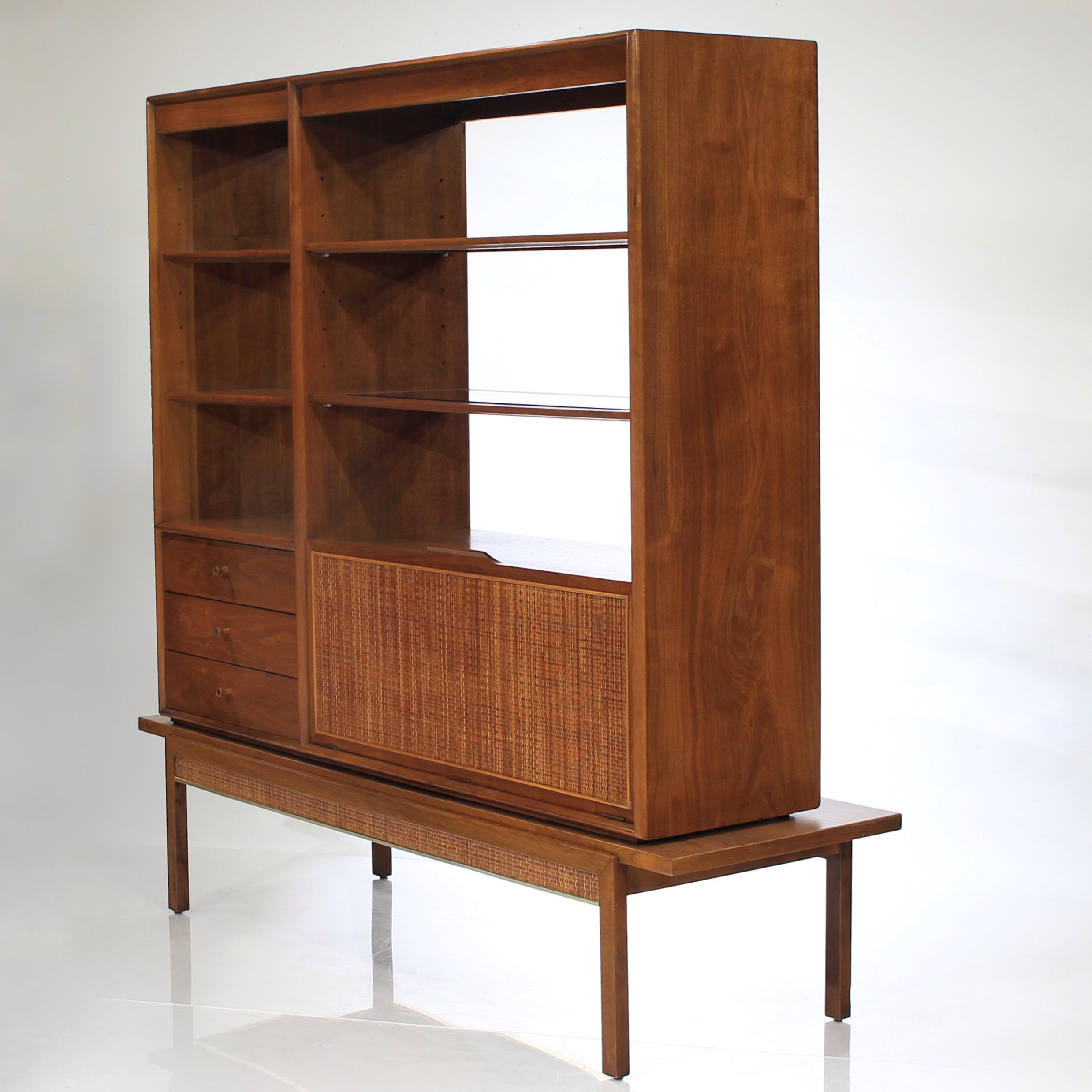 Mid-Century Modern Room Divider Book Case China Cabinet 1