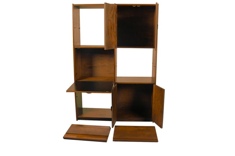 MidCentury Modern Room Divider Bookcase Bar Hutch Desk at 1stDibs